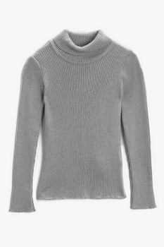 KOTON, Pulover din tricot cu guler inalt, Gri KOTON, Pulover din tricot cu guler inalt, Gri