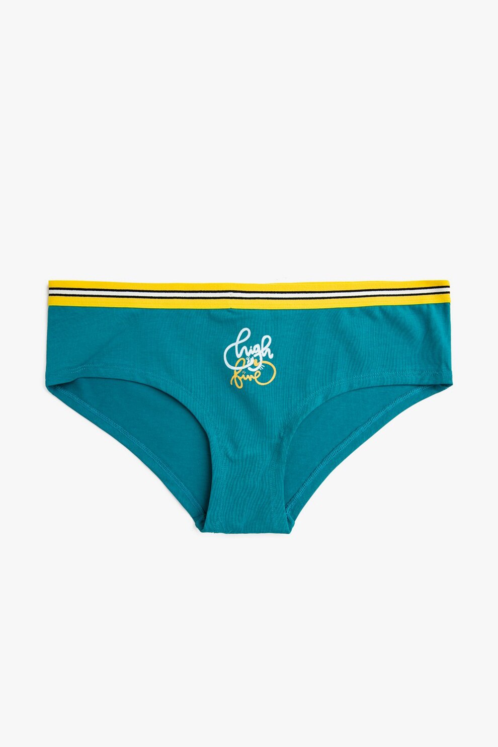 KOTON, Chiloti cu imprimeu text, Albastru petrol/Galben