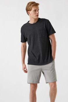 KOTON, Tricou cu buzunar pe piept, Gri antracit KOTON, Tricou cu buzunar pe piept, Gri antracit