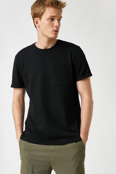 KOTON, Tricou cu buzunar pe piept, Negru KOTON, Tricou cu buzunar pe piept, Negru
