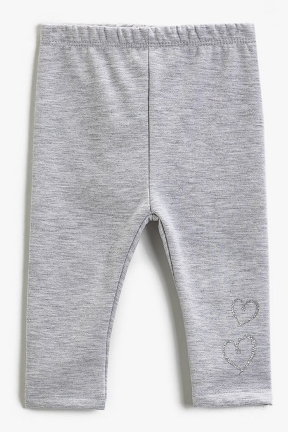 KOTON, Colanti cu talie elastica si detaliu stralucitor, Gri deschis