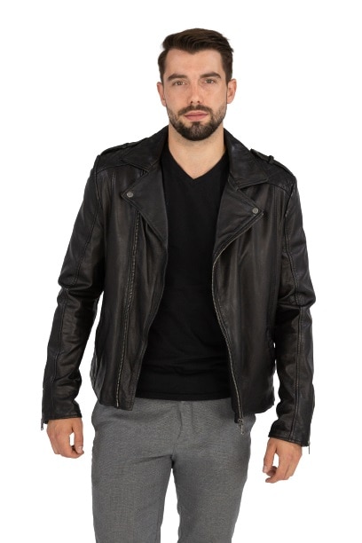 Geaca de piele Horus CBL, Negru