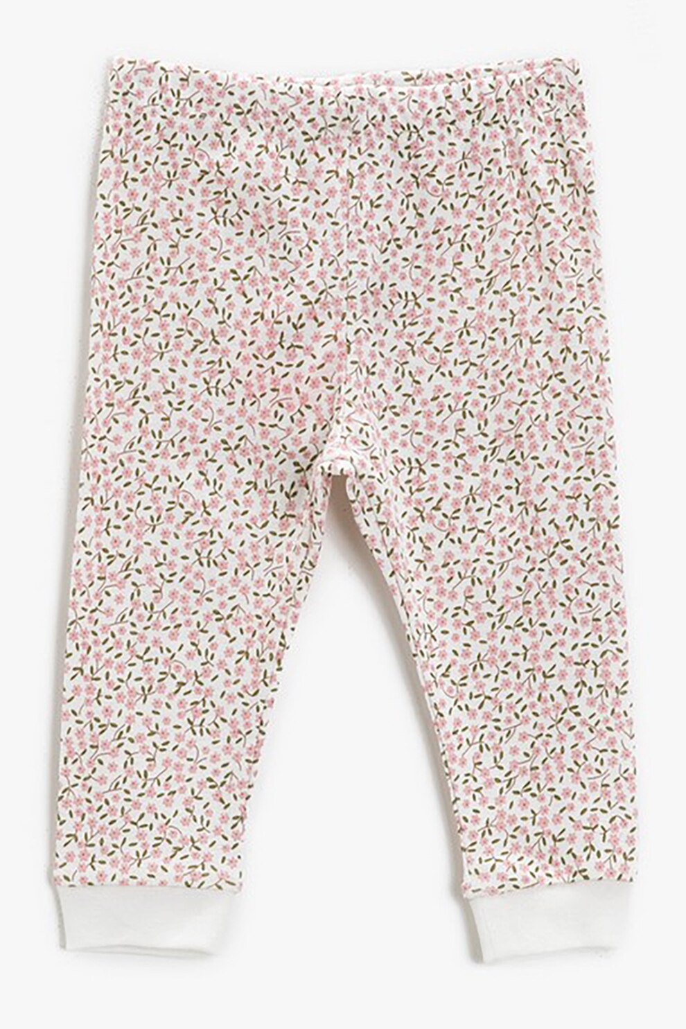 KOTON, Colanti de bumbac cu model floral, Alb prafuit/Roz pastel/Verde pal