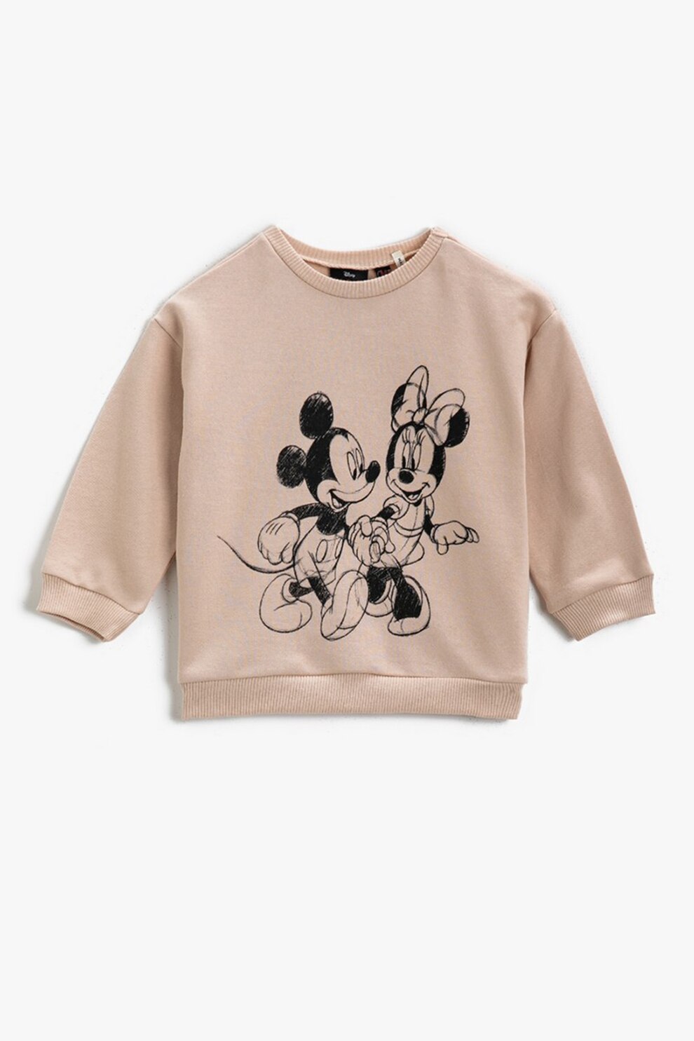 KOTON, Bluza sport cu imprimeu Minnie&Mickey Mouse, Bej/Negru, 74-80 CM
