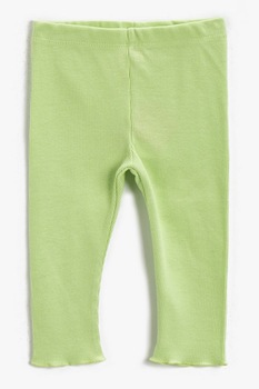 KOTON, Colanti din amestec de bumbac cu aspect striat, Verde deschis KOTON, Colanti din amestec de bumbac cu aspect striat, Verde deschis