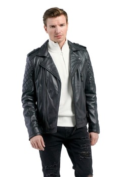 Geaca de piele Leon CBL, 52 EU, Negru Geaca de piele Leon CBL, 52 EU, Negru