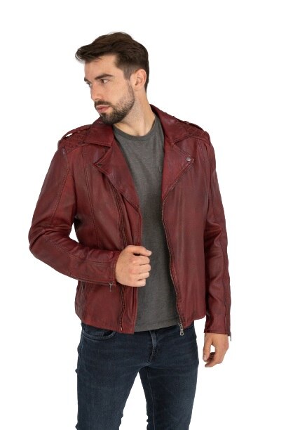 Geaca de piele Horus CBL, Rosu