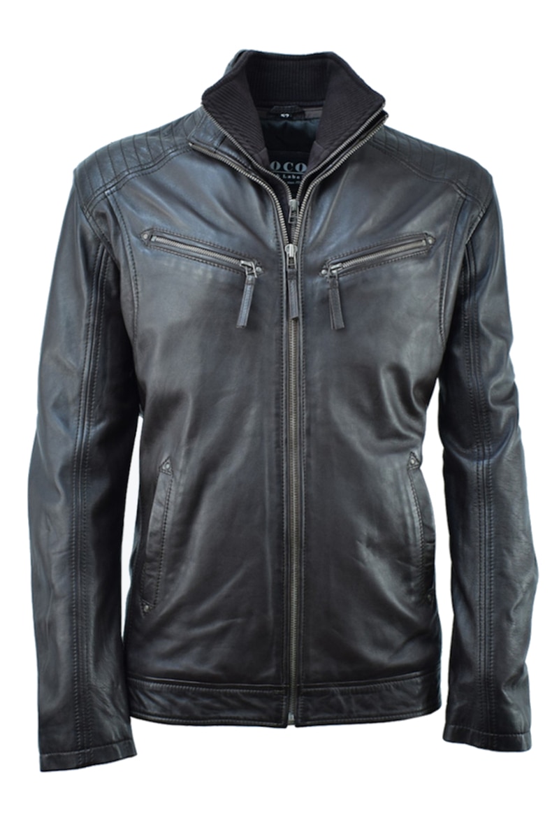 Geaca de piele SPMX1 CBL, Negru