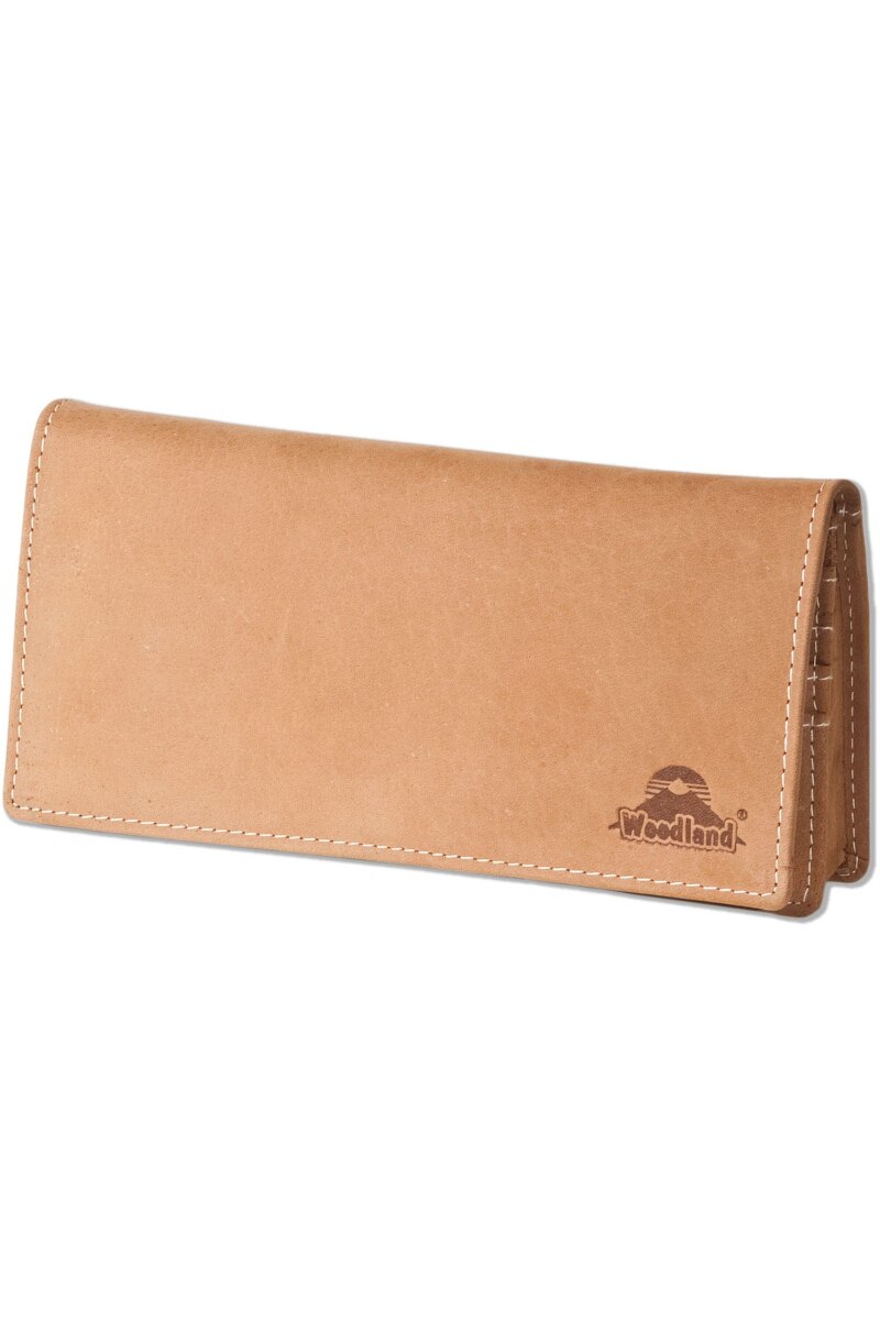Portofel dama luxury Woodland, 19x9x2 cm, Piele naturala bivol, Cognac