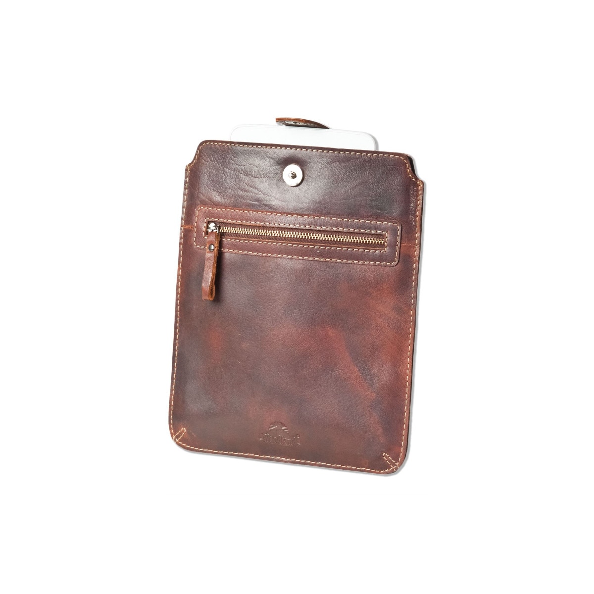 Husa tableta Woodland, 21x24.8 cm, Piele naturala bivol, Maro