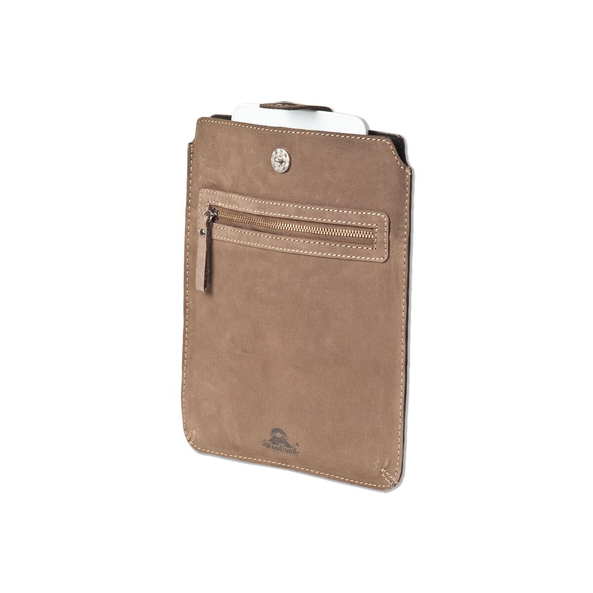 Husa tableta Woodland, 21x24.8 cm, Piele naturala bivol, Maro