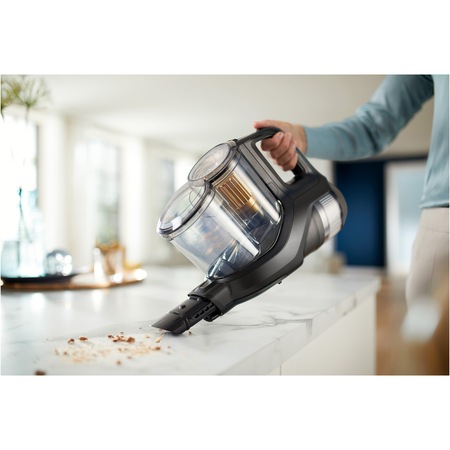 Aspirator vertical 3-in-1 Philips XC8347 cu mop integrat, seria 8000 Aqua + , Tehnologia PowerCyclone 10, cap de aspirare cu putere dubla, cap de aspirare cu LED, Baterie de 25.2V, până la 80 min de funcționare*, captează pana la 99% din praf