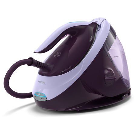 Statie de calcat Philips seria Perfect Care7000, tehnologie Optimal Temp, presiune maxima 8 bari, putere 2100W, jet de abur 120g/min, functie Easy De-calc plus, talpa fier SteamGlide Elite, rezervor de apa 1.8L detasabil