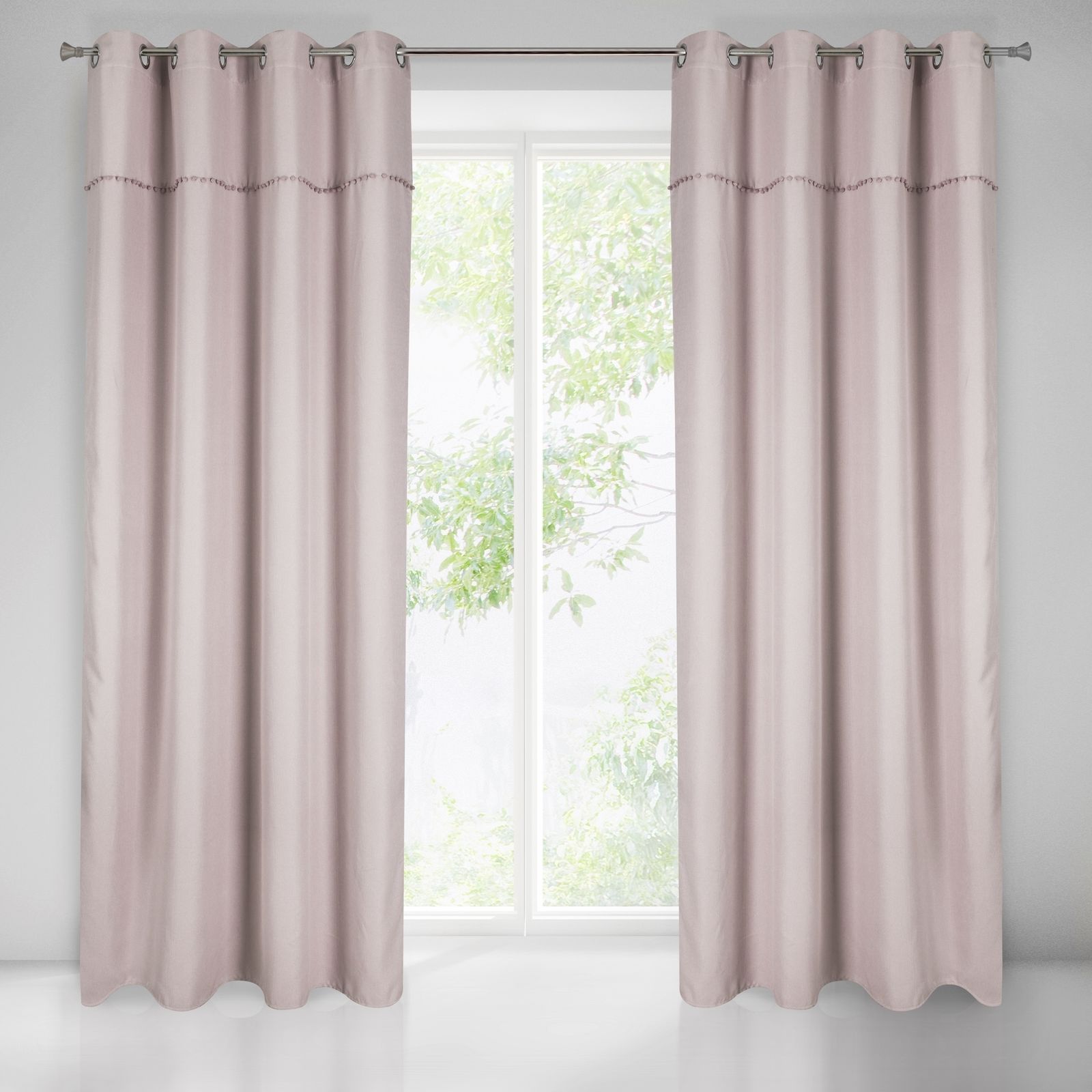 Perdea decorativa cu inele metalice, Eurofirany, azra, 140x250 cm, Roz
