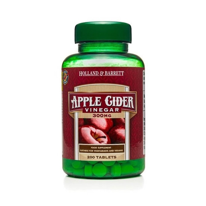 Supliment alimentar Apple Vinegar, Holland & Barrett, 300 mg, 200 capsule