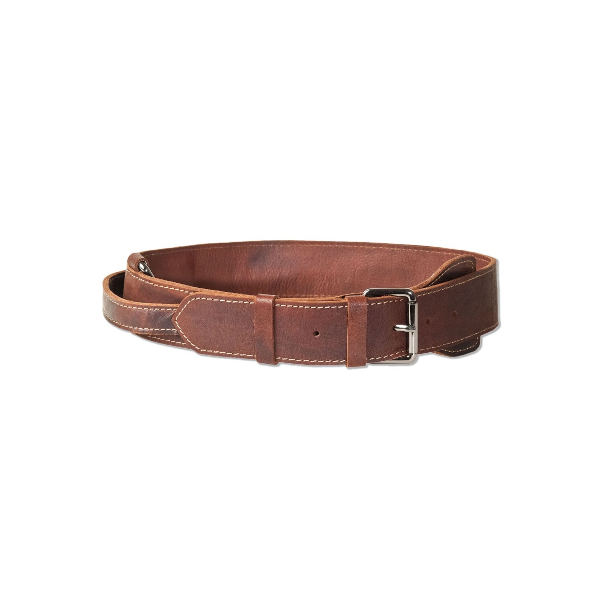 Zgarda caini talie mare Woodland, Piele naturala de bivol, 55-70 cm, Maro