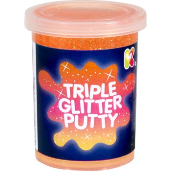 Slime in 3 culori cu sclipici, Keycraft, Portocaliu Slime in 3 culori cu sclipici, Keycraft, Portocaliu