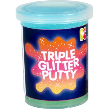 Slime in 3 culori cu sclipici, Keycraft, Albastru Slime in 3 culori cu sclipici, Keycraft, Albastru