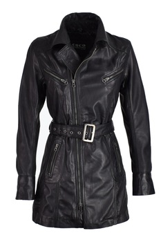 Palton scurt din piele Sara CBL, 40 EU, Negru Palton scurt din piele Sara CBL, 40 EU, Negru
