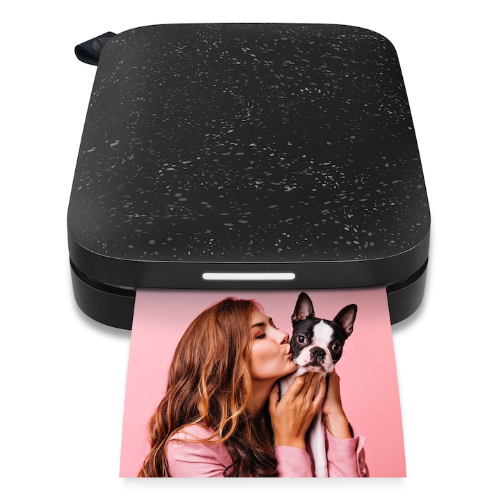 Фото принтер HP Sprocket Black Noir, снимки с размер 2x3 инча, черен