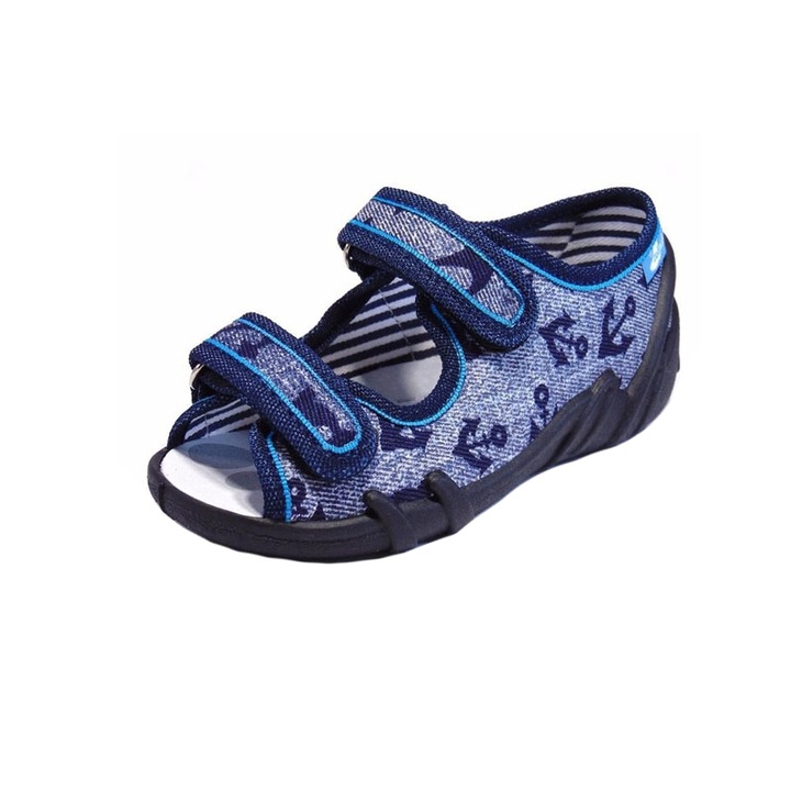 Sandale din textil pentru baieti Renbut, Albastru