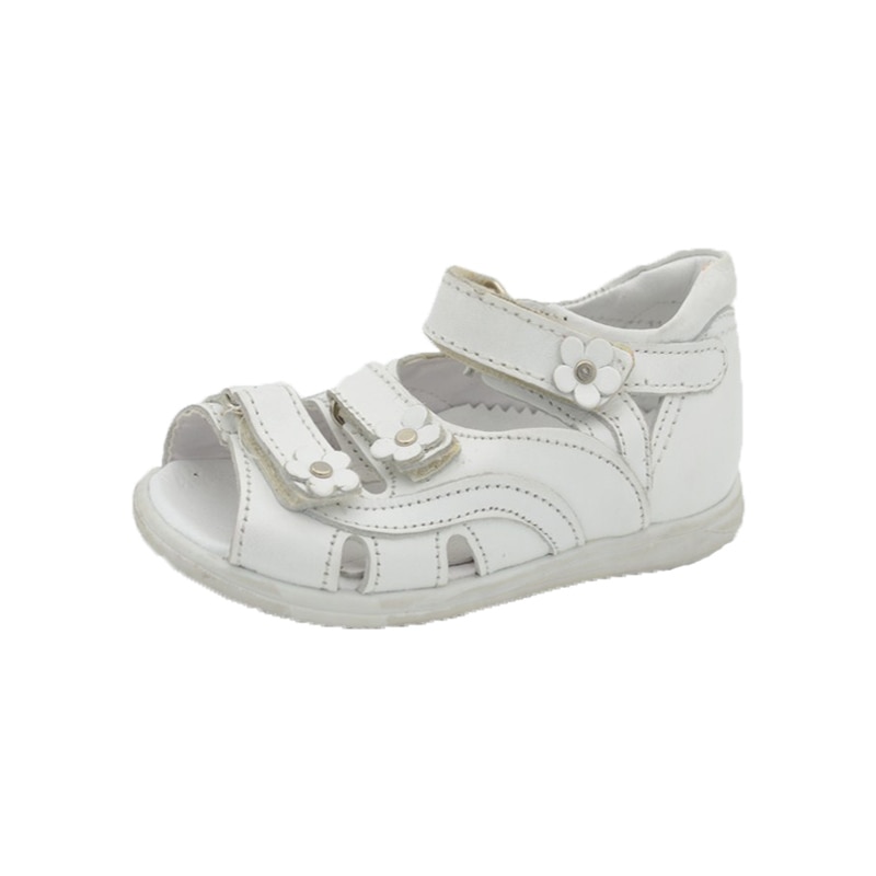 Sandale ortopedice din piele pentru fete Sibel SBL53, Alb 21 EU
