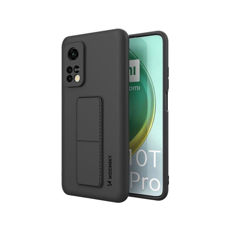 Husa Spate Wozinsky Compatibila Cu Xiaomi Mi 10T Pro 5G / Mi 10T 5G, Cu Stand Metalic Pe Spate, Protectie La Camera - Negru