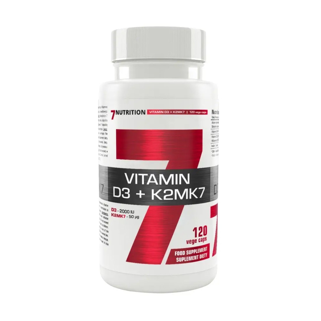 Vitamina D3 si K2, 7Nutrition, 120 capsule