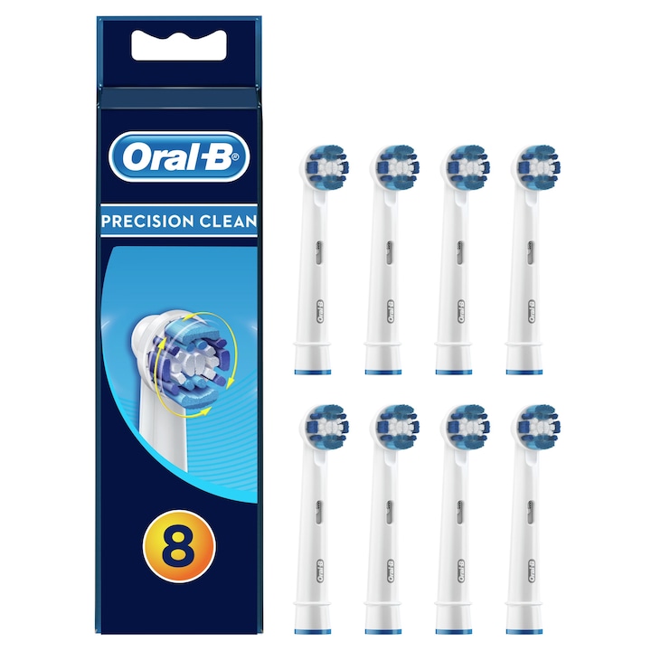 Oral-B EB20-8 Precision Clean pótfej, 8 db, Fehér