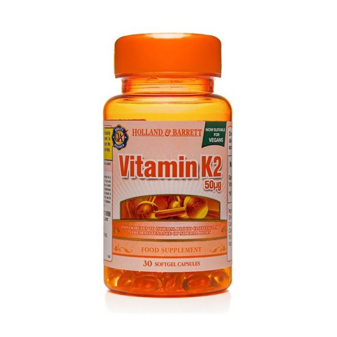Holland & Barrett K2 vitamin, 50 ug, 30 kapszula eMAG.hu
