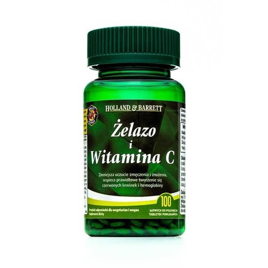 Vitamina C/Fier Holland & Barrett, 100 comprimate - eMAG.ro