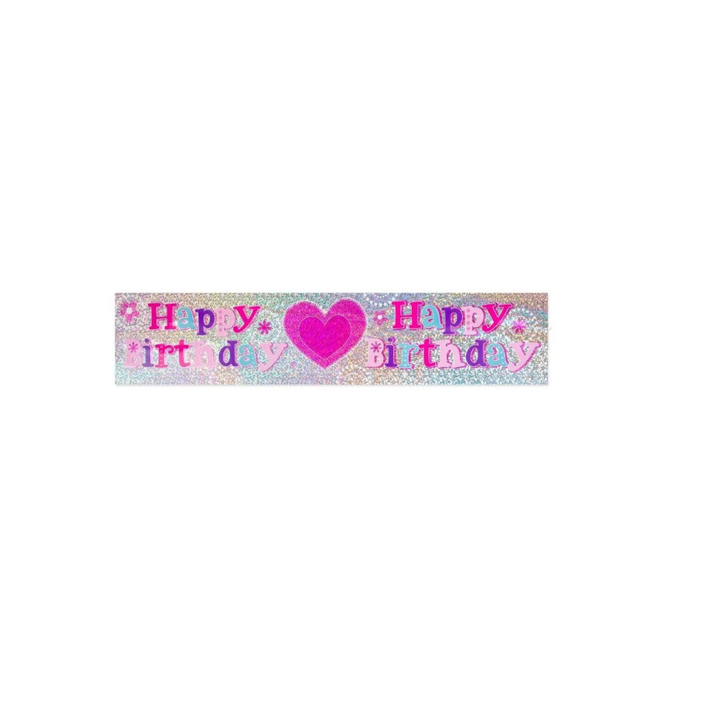 Banner de perete HAPPY BIRTHDAY, 270 x 19 cm, Roz Multicolor, JMB-BBL2895
