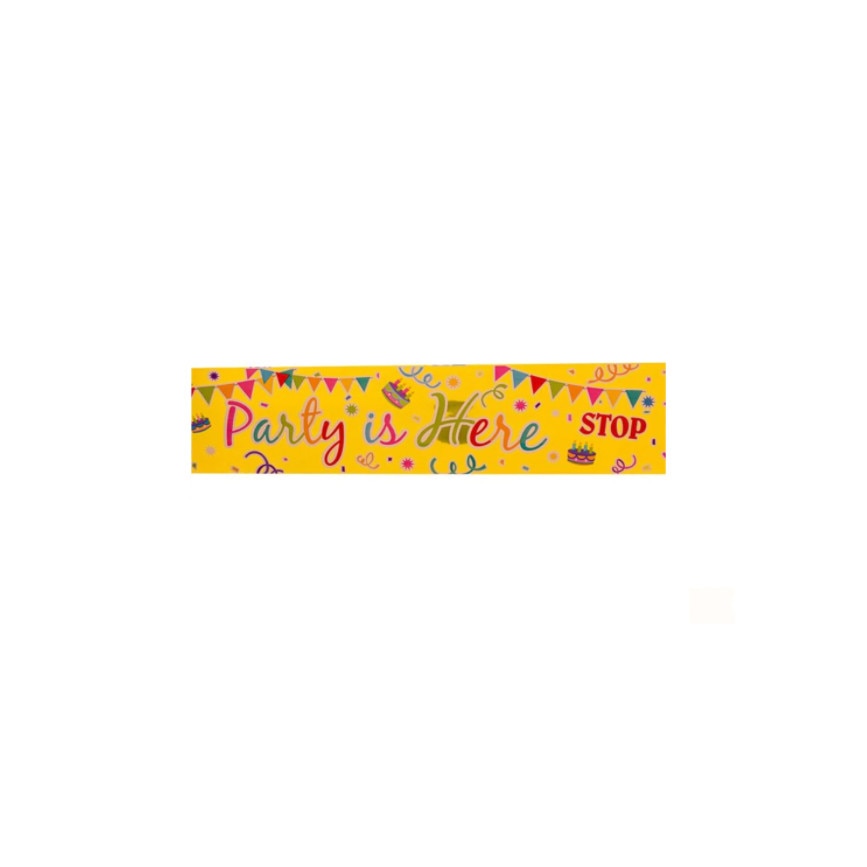 Banner de perete PARTY IS HERE, 270 x 19 cm, Auriu Multicolor, JMB-BBL2894