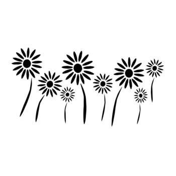 Sablon decorativ Flower Line, A4, reutilizabil, plastic Sablon decorativ Flower Line, A4, reutilizabil, plastic