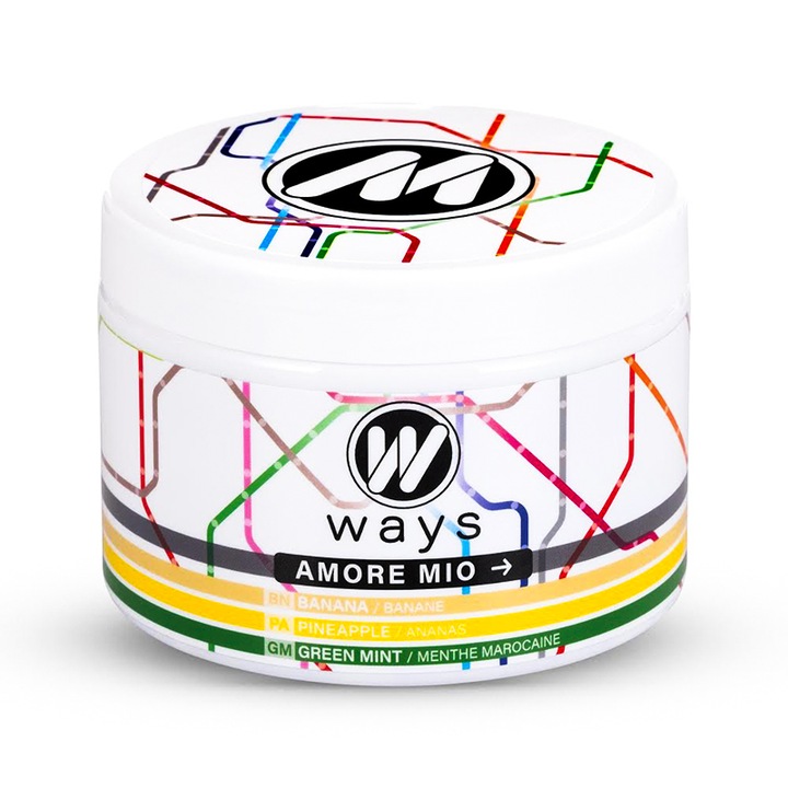Aroma Narghilea Fara Tutun, Ways Amore Mio - Banana, Ananas Si Menta, 200g