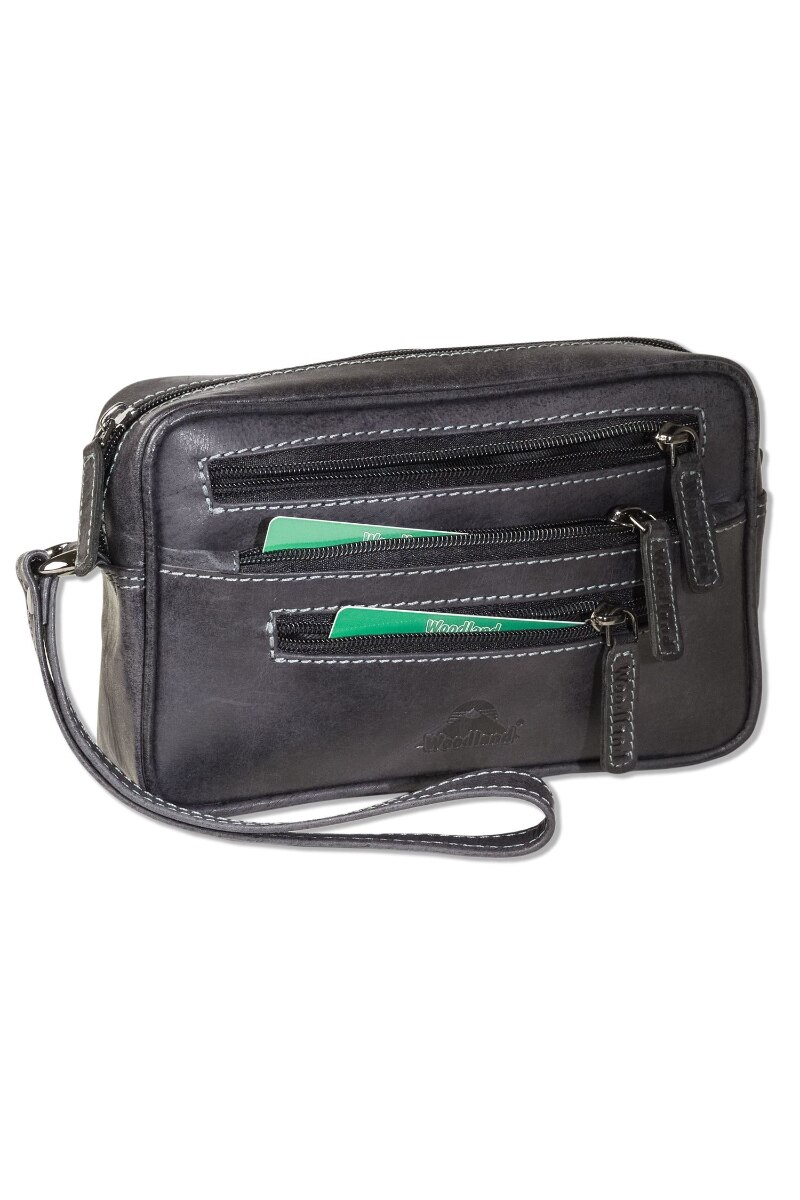 Geanta de mana Woodland, Piele naturala, Negru