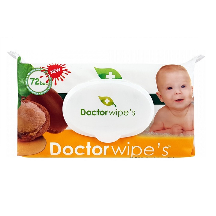 Мокри кърпички Baby Doctor Wipe с органично арганово масло 72 бр