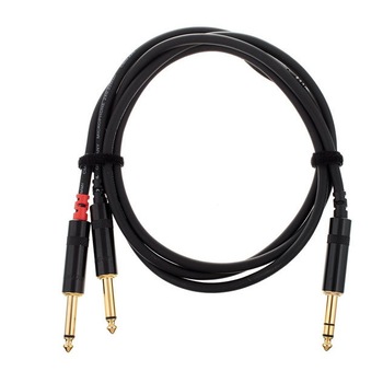 Cablu Audio Profesional, Cordial, 1x Jack Mare Stereo la 2 x Jack Mare Mono, 1,5 metri Cablu Audio Profesional, Cordial, 1x Jack Mare Stereo la 2 x Jack Mare Mono, 1,5 metri
