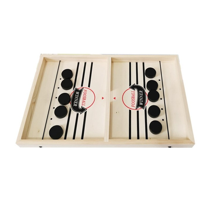 Интерактивна игра Foosball Winner, изработена от естествено дърво, 35x22 см, Pucket Game, Hokey Slide