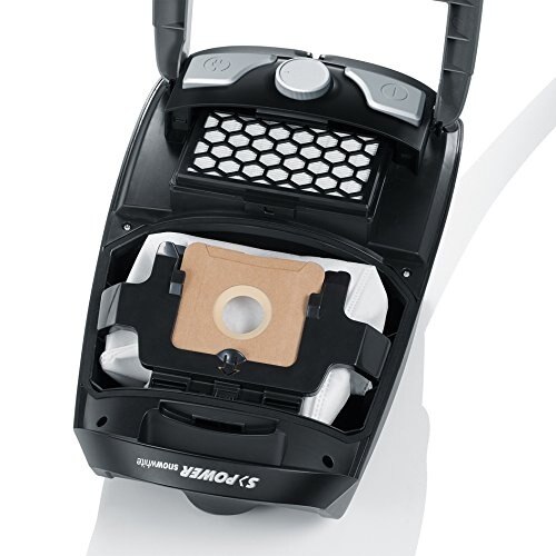 SEVERIN Aspirator de podea cu sac S'POWER, aspirator puternic si silentios cu roti la 360deg, filtru HEPA 13, accesorii pentru parchet si mocheta, gri platina - rosu granat, BC 7045