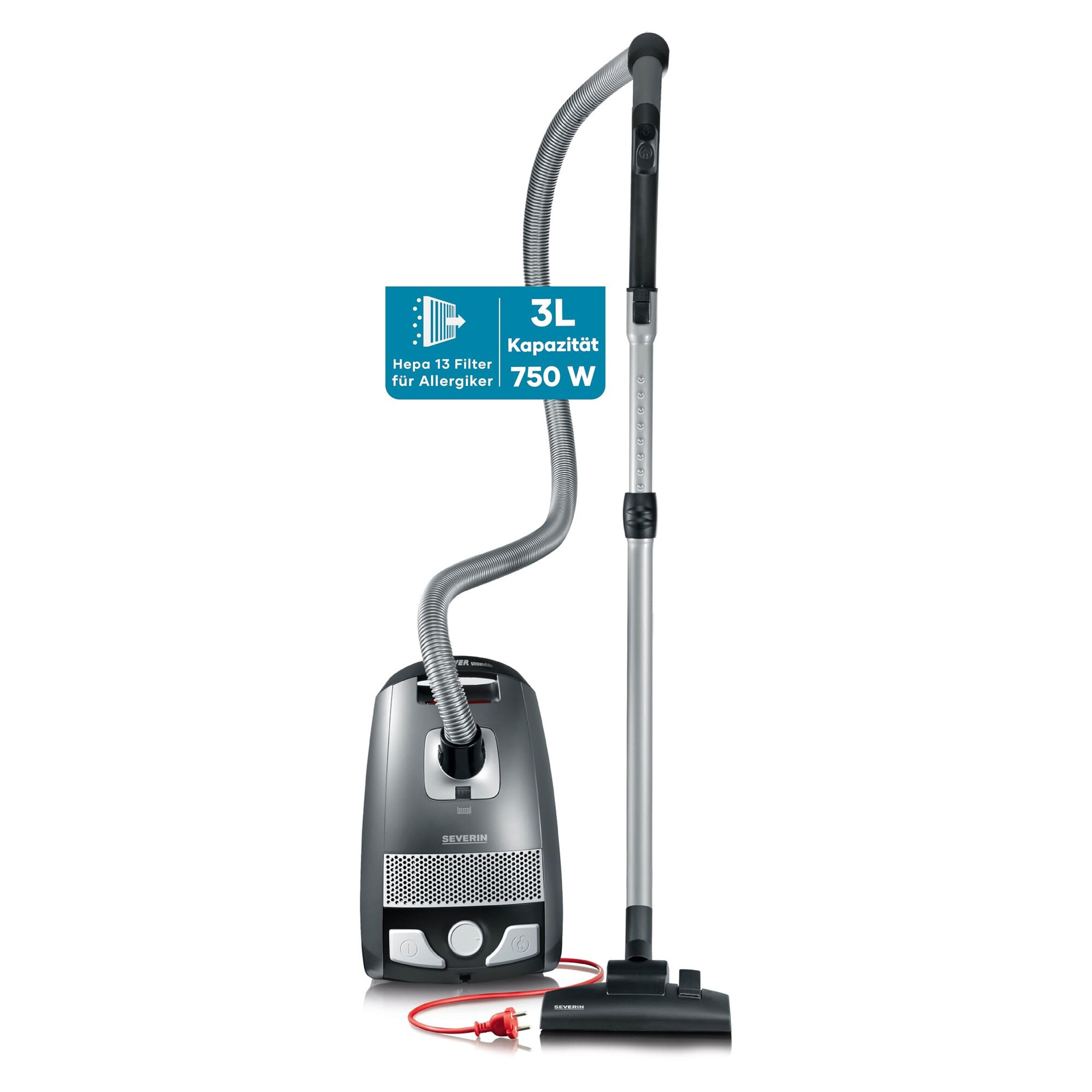 Cu sac BC 7045, 750 W, 3 litri,72 dB, Gri