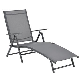 Sezlong, en.casa, Alborea G, 150 x 65 x 86 cm, aluminiu PVC, 120 Kg, gri Sezlong, en.casa, Alborea G, 150 x 65 x 86 cm, aluminiu PVC, 120 Kg, gri