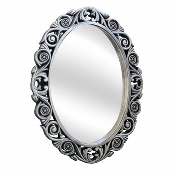 Oglinda decorativa eleganta de perete Pufo Royal, 58 x 45 cm, argintiu Oglinda decorativa eleganta de perete Pufo Royal, 58 x 45 cm, argintiu