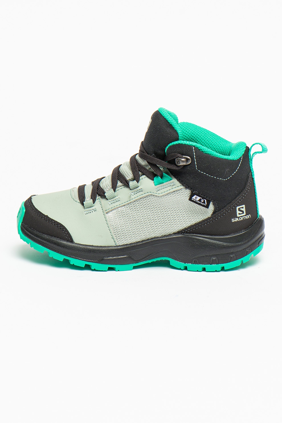 Salomon, Pantofi cu model colorblock pentru drumetii Outward, Verde/Negru