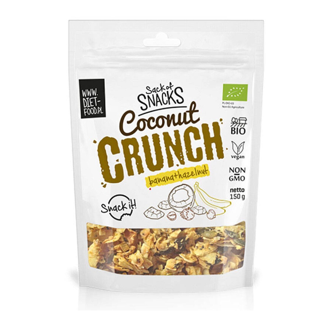 Chipsuri de banana si nunca de cocos BIO, Diet Food, 150 g