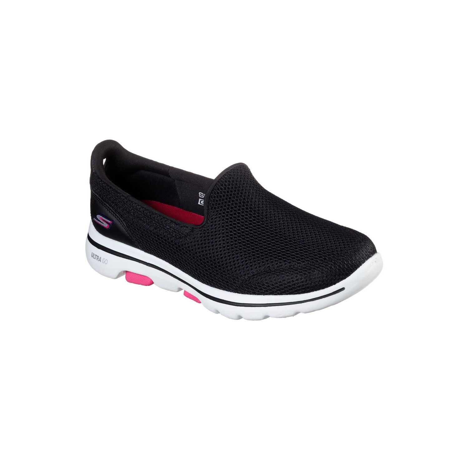 Pantofi sport femei Slip On Go Walk 5, Skechers, Negru, Negru