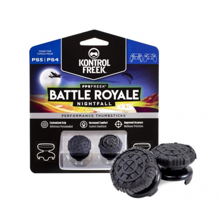 KontrolFreek Nightfall Hüvelykujj csúszásgátló szett, PS4/PS5 kontrollerhez, Dual Shock/Dual Sense rendszerhez, fekete