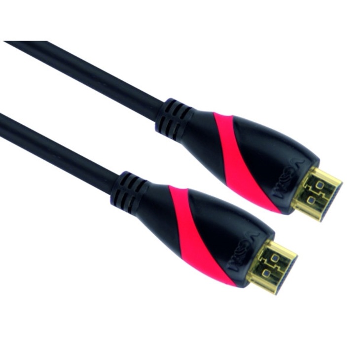 Кабел VCom SS001222, HDMI - HDMI, M/M, 30м, Черен, ver:1.4, Ultra HD 4k2k, Gold Plated