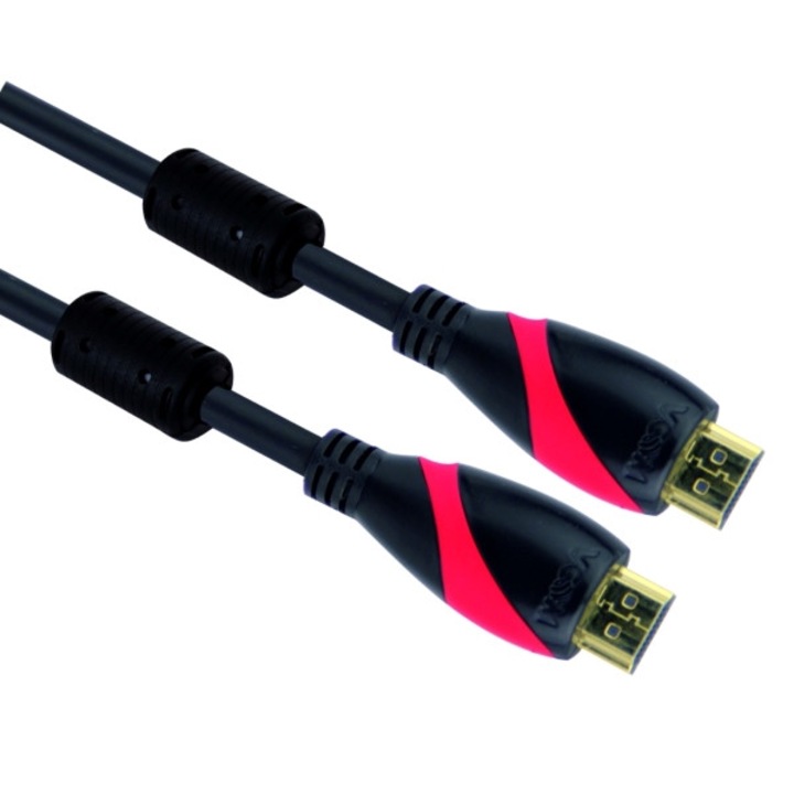 Кабел VCom SS001221, HDMI - HDMI, M/M, 20м, Черен, ver:1.4, Ultra HD 4k2k, 2Ferrite