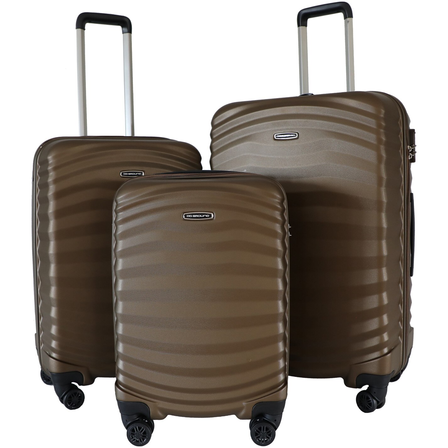 Set 3 trolere Ground LESSIE, ABS, marime S+M+L, culoare maro